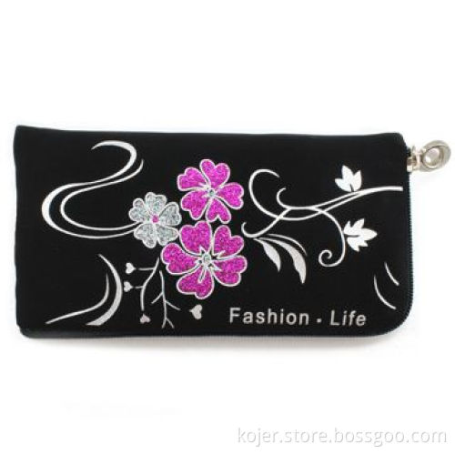 Velvet Zipper Pouch for Apple's iPhone 4, with Lanyard, Available in Various Beautiful Patterns